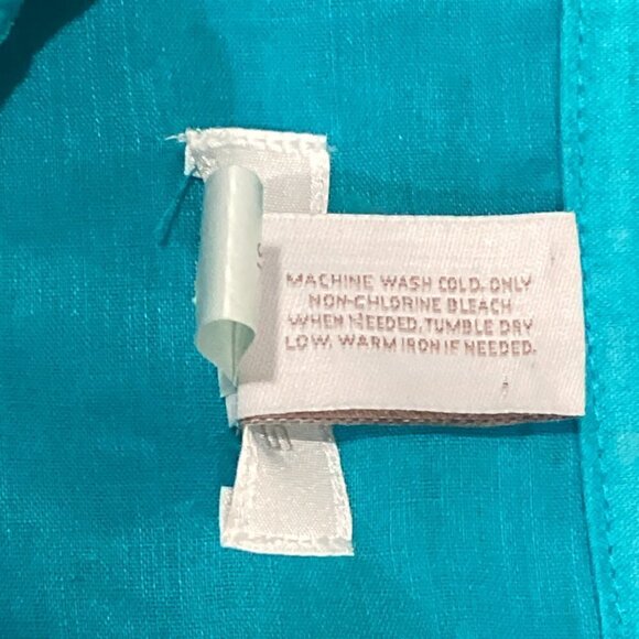 Chico's Button Up Top 3/4 Sleeve Ramie Cotton 0(S/4) Turquoise #144J - Picture 7 of 7